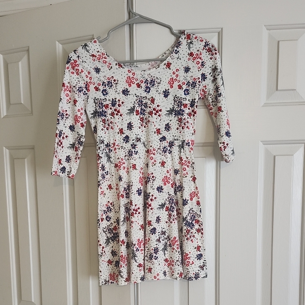 Old Navy Floral Print Dress - Red and Blue - Picture 2 of 4